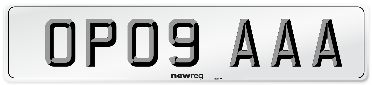OP09 AAA Number Plate from New Reg